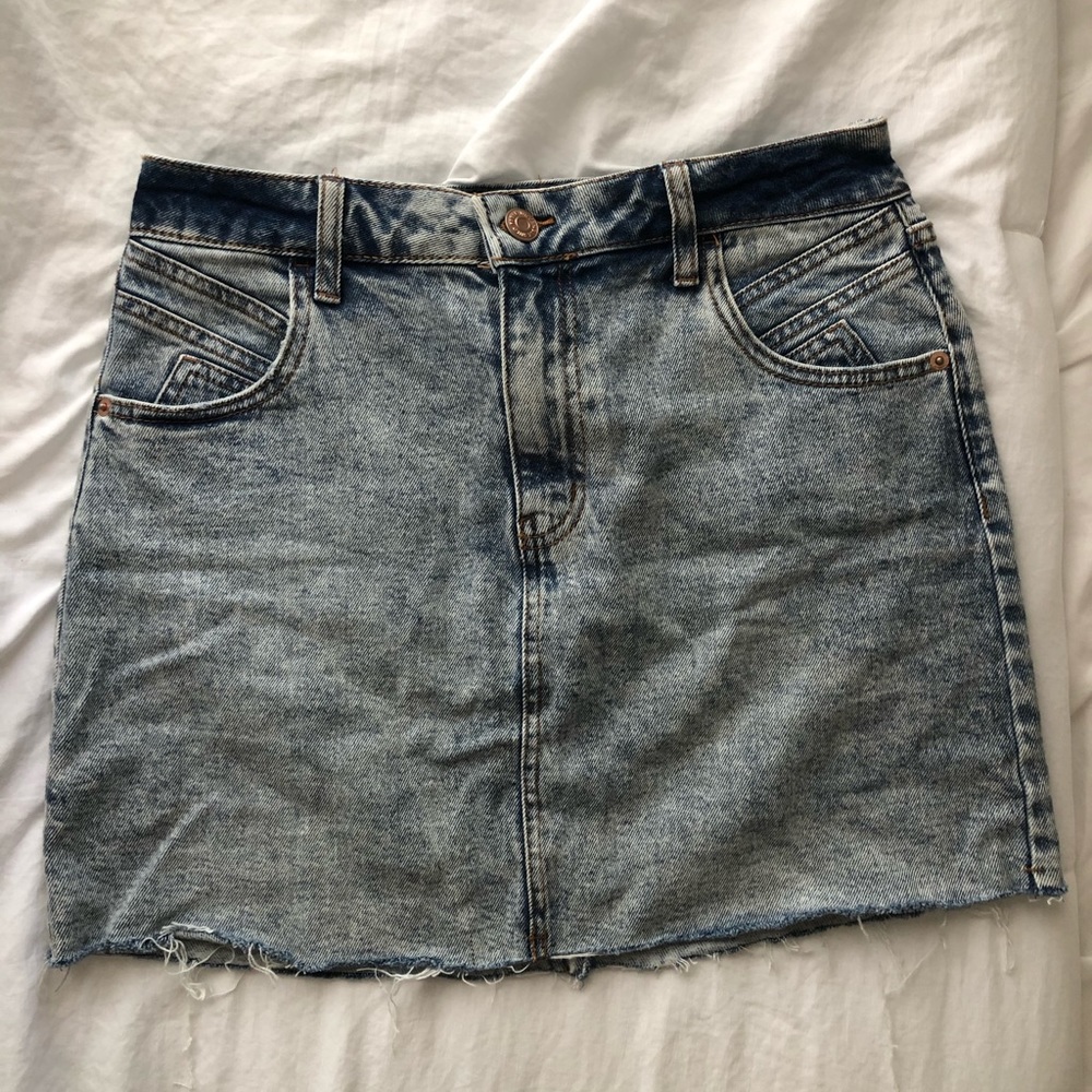 High waisted jean skirt
